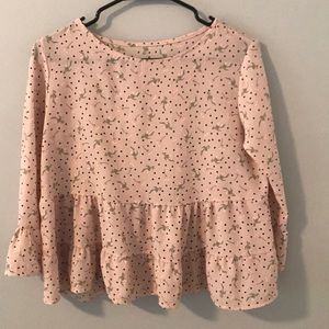 light pink floral shirt